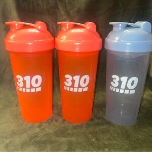 310 Nutrition Shaker Bottle Set -2 bright orange, 1 grey Blender Bottles